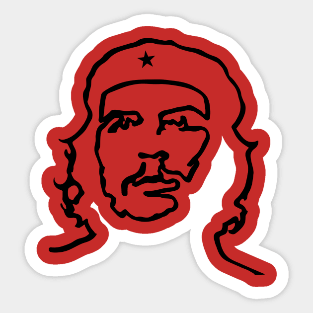 Che Guevara Portrait Line Art Sticker by Soriagk